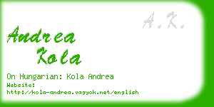 andrea kola business card